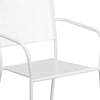image:imageFlash Furniture Commercial Grade White IndoorOutdoor Steel Patio Arm Chair with Square BackWhite
