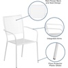 image:imageFlash Furniture Commercial Grade White IndoorOutdoor Steel Patio Arm Chair with Square BackWhite