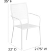 image:imageFlash Furniture Commercial Grade White IndoorOutdoor Steel Patio Arm Chair with Square BackWhite