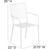 image:imageFlash Furniture Commercial Grade White IndoorOutdoor Steel Patio Arm Chair with Square BackWhite