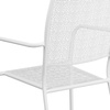 image:imageFlash Furniture Commercial Grade White IndoorOutdoor Steel Patio Arm Chair with Square BackWhite
