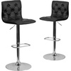 image:imageFlash Furniture Contemporary Button Tufted White Vinyl Adjustable Height Barstool with Chrome BaseBlack