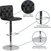 image:imageFlash Furniture Contemporary Button Tufted White Vinyl Adjustable Height Barstool with Chrome BaseBlack