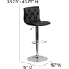 image:imageFlash Furniture Contemporary Button Tufted White Vinyl Adjustable Height Barstool with Chrome BaseBlack