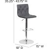 image:imageFlash Furniture Contemporary Button Tufted White Vinyl Adjustable Height Barstool with Chrome BaseGrey