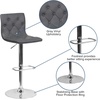image:imageFlash Furniture Contemporary Button Tufted White Vinyl Adjustable Height Barstool with Chrome BaseGrey