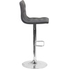 image:imageFlash Furniture Contemporary Button Tufted White Vinyl Adjustable Height Barstool with Chrome BaseGrey