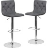 image:imageFlash Furniture Contemporary Button Tufted White Vinyl Adjustable Height Barstool with Chrome BaseGrey