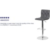 image:imageFlash Furniture Contemporary Button Tufted White Vinyl Adjustable Height Barstool with Chrome BaseGrey
