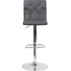 image:imageFlash Furniture Contemporary Button Tufted White Vinyl Adjustable Height Barstool with Chrome BaseGrey