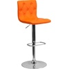 image:imageFlash Furniture Contemporary Button Tufted White Vinyl Adjustable Height Barstool with Chrome BaseOrange
