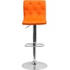 image:imageFlash Furniture Contemporary Button Tufted White Vinyl Adjustable Height Barstool with Chrome BaseOrange
