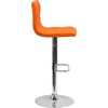 image:imageFlash Furniture Contemporary Button Tufted White Vinyl Adjustable Height Barstool with Chrome BaseOrange
