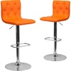 image:imageFlash Furniture Contemporary Button Tufted White Vinyl Adjustable Height Barstool with Chrome BaseOrange
