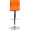 image:imageFlash Furniture Contemporary Button Tufted White Vinyl Adjustable Height Barstool with Chrome BaseOrange
