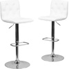 image:imageFlash Furniture Contemporary Button Tufted White Vinyl Adjustable Height Barstool with Chrome BaseWhite