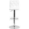 image:imageFlash Furniture Contemporary Button Tufted White Vinyl Adjustable Height Barstool with Chrome BaseWhite
