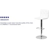 image:imageFlash Furniture Contemporary Button Tufted White Vinyl Adjustable Height Barstool with Chrome BaseWhite