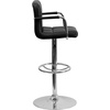 image:imageFlash Furniture Contemporary Gray Quilted Vinyl Adjustable Height Barstool with Arms and Chrome BaseBlack