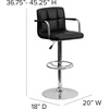 image:imageFlash Furniture Contemporary Gray Quilted Vinyl Adjustable Height Barstool with Arms and Chrome BaseBlack