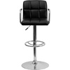 image:imageFlash Furniture Contemporary Gray Quilted Vinyl Adjustable Height Barstool with Arms and Chrome BaseBlack