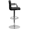 image:imageFlash Furniture Contemporary Gray Quilted Vinyl Adjustable Height Barstool with Arms and Chrome BaseBlack