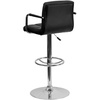 image:imageFlash Furniture Contemporary Gray Quilted Vinyl Adjustable Height Barstool with Arms and Chrome BaseBlack