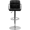 image:imageFlash Furniture Contemporary Gray Quilted Vinyl Adjustable Height Barstool with Arms and Chrome BaseBlack