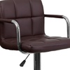 image:imageFlash Furniture Contemporary Gray Quilted Vinyl Adjustable Height Barstool with Arms and Chrome BaseBrown