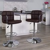 image:imageFlash Furniture Contemporary Gray Quilted Vinyl Adjustable Height Barstool with Arms and Chrome BaseBrown