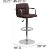 image:imageFlash Furniture Contemporary Gray Quilted Vinyl Adjustable Height Barstool with Arms and Chrome BaseBrown