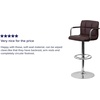 image:imageFlash Furniture Contemporary Gray Quilted Vinyl Adjustable Height Barstool with Arms and Chrome BaseBrown