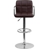 image:imageFlash Furniture Contemporary Gray Quilted Vinyl Adjustable Height Barstool with Arms and Chrome BaseBrown