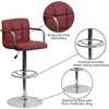image:imageFlash Furniture Contemporary Gray Quilted Vinyl Adjustable Height Barstool with Arms and Chrome BaseBurgundy