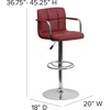 image:imageFlash Furniture Contemporary Gray Quilted Vinyl Adjustable Height Barstool with Arms and Chrome BaseBurgundy