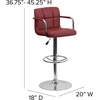 image:imageFlash Furniture Contemporary Gray Quilted Vinyl Adjustable Height Barstool with Arms and Chrome BaseBurgundy