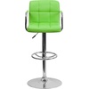 image:imageFlash Furniture Contemporary Gray Quilted Vinyl Adjustable Height Barstool with Arms and Chrome BaseGreen