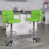 image:imageFlash Furniture Contemporary Gray Quilted Vinyl Adjustable Height Barstool with Arms and Chrome BaseGreen