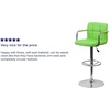 image:imageFlash Furniture Contemporary Gray Quilted Vinyl Adjustable Height Barstool with Arms and Chrome BaseGreen