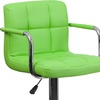 image:imageFlash Furniture Contemporary Gray Quilted Vinyl Adjustable Height Barstool with Arms and Chrome BaseGreen