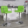image:imageFlash Furniture Contemporary Gray Quilted Vinyl Adjustable Height Barstool with Arms and Chrome BaseGreen