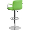 image:imageFlash Furniture Contemporary Gray Quilted Vinyl Adjustable Height Barstool with Arms and Chrome BaseGreen
