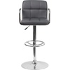 image:imageFlash Furniture Contemporary Gray Quilted Vinyl Adjustable Height Barstool with Arms and Chrome BaseGrey