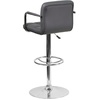 image:imageFlash Furniture Contemporary Gray Quilted Vinyl Adjustable Height Barstool with Arms and Chrome BaseGrey
