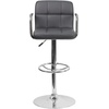 image:imageFlash Furniture Contemporary Gray Quilted Vinyl Adjustable Height Barstool with Arms and Chrome BaseGrey