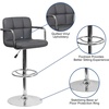image:imageFlash Furniture Contemporary Gray Quilted Vinyl Adjustable Height Barstool with Arms and Chrome BaseGrey
