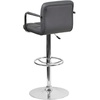 image:imageFlash Furniture Contemporary Gray Quilted Vinyl Adjustable Height Barstool with Arms and Chrome BaseGrey