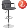image:imageFlash Furniture Contemporary Gray Quilted Vinyl Adjustable Height Barstool with Arms and Chrome BaseGrey