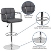 image:imageFlash Furniture Contemporary Gray Quilted Vinyl Adjustable Height Barstool with Arms and Chrome BaseGrey