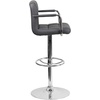 image:imageFlash Furniture Contemporary Gray Quilted Vinyl Adjustable Height Barstool with Arms and Chrome BaseGrey